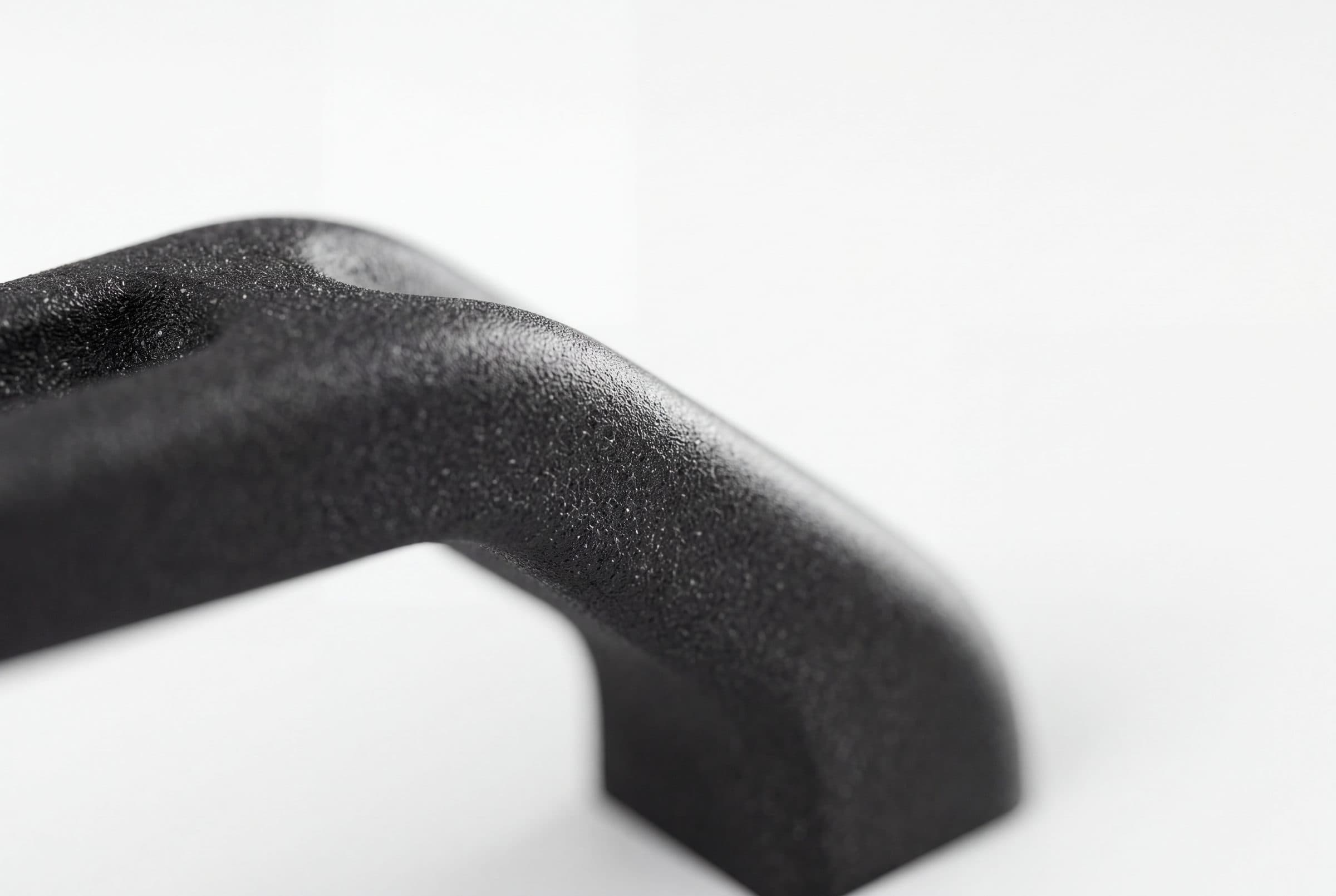 Macro of a PA12 handle, powder texture